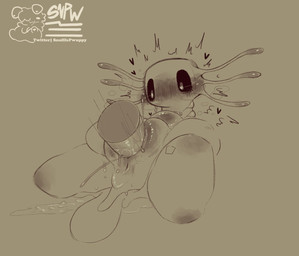 4_legs abdominal_bulge anus blush blushing_profusely bodily_fluids body_blush cum cum_on_ground duo ejaculation female feral genital_fluids genitals gills heart_pupils heart_symbol humanoid_genitalia humanoid_penis lying male male/female on_back penetration penile penile_penetration penis penis_in_vagina sex shaking shivering tail vaginal vaginal_fluids vaginal_penetration vaginal_squirting vulva vulva_blush snufflepwuppy microsoft minecraft mojang twitter xbox_game_studios axolotl_(minecraft) creeper_(minecraft) hybrid hi_res