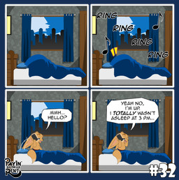 afternoon alarm alarm_clock bed bedroom clock furniture humor male sarcasm sleeping text tired tired_eyes waking_up ariesartist roger_(ariesartist) canid canine fennec_fox fox mammal true_fox alpha_channel comic english_text hi_res