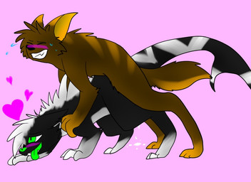 ambiguous_gender anthro blush bodily_fluids cum duo feral feral_on_feral genital_fluids male unknown_artist canid canine canis mammal wolf source_request