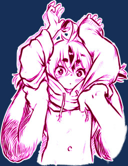 5_fingers accessory ambiguous_gender anthro big_ears blush clothed clothing clothing_lift disembodied_hand duo eyebrows fingers hair hair_accessory hairclip hoodie mouth_closed navel nipples oversized_clothing oversized_hoodie oversized_topwear pink_body shirt shirt_lift simple_background sticker_pack topwear transparent_background young young_ambiguous aogami lagomorph leporid mammal rabbit 2025 alpha_channel digital_drawing_(artwork) digital_media_(artwork) hi_res line_art monochrome