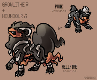 ambiguous_gender black_body black_fur chart directional_arrow duo evolution evolution_chart feral fur fusion pokemon_fusion pokebreeder fakemon nintendo pokemon arcanine canid canine generation_1_pokemon generation_2_pokemon growlithe houndoom houndour hybrid mammal pokemon_(species)