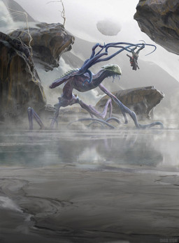 captured cliff creepy detailed_background duo fog hunting not_furry outside reflection sand solo_focus tentacles water chase_stone hasbro magic:_the_gathering wizards_of_the_coast eldrazi eldritch_abomination human mammal monster 2015 digital_media_(artwork) hi_res official_art watermark