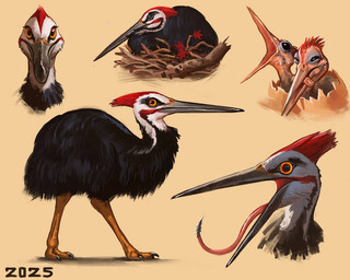 beak black_body black_facial_markings black_feathers eating eating_food feathers feral grey_beak leaf long_tongue neonate orange_legs red_facial_markings red_tuft simple_background stick_nest tongue tuft white_head yellow_background yellow_eyes young alexpahomov lethal_company avian bird giant_sapsucker_(lethal_company) picid 2025 5:4 digital_media_(artwork) digital_painting_(artwork) painting_(artwork)