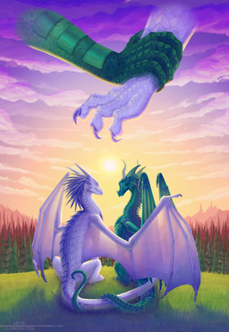 ambiguous/ambiguous ambiguous_gender blue_body blue_scales claws cloud day detailed_background duo ears_back entwined_tails feral finger_claws forest frill_(anatomy) grass green_body green_scales head_spikes horn long_neck looking_at_another membrane_(anatomy) membranous_frill membranous_wings nose_spike pivoted_ears plant scales sitting sky snout spikes spikes_(anatomy) sun tail tail_coil toe_claws tree wing_claws wings laweema european_mythology mythology wings_of_fire dragon icewing_(wof) mythological_creature mythological_scalie rainwing_(wof) scalie western_dragon 2026 dated hi_res shaded watermark