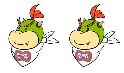 2_horns ambiguous_form beady_eyes black_hair_tie closed_smile eyebrows fangs green_head hair horn kerchief male mouth_closed neckerchief neckwear orange_eyebrows orange_hair prince red_eyes royalty short_horn side_eye simple_background small_horn smile tan_horn teeth white_background white_kerchief white_neckerchief yellow_sclera young young_male fuposey i_just_think_it's_funny_when_dog's_eyes_go_like mario_bros nintendo the_super_mario_galaxy_movie bowser_jr. dragon_koopa koopa scalie 2025 digital_drawing_(artwork) digital_media_(artwork) english_description flat_colors meme multiple_scenes