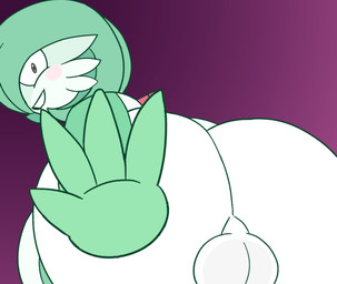 backsack balls bent_over big_butt blush blush_stickers bottom_heavy butt butt_focus covering creepy_smile femboy genitals green_hair grin hair huge_butt looking_at_viewer looking_back looking_back_at_viewer male perineum pupils purple_background rear_view shadowed_eyes simple_background small_pupils smile solo white_body wide_hips drawful-s nintendo pokemon gardevoir generation_3_pokemon humanoid pokemon_(species) 2020 digital_drawing_(artwork) digital_media_(artwork) hi_res