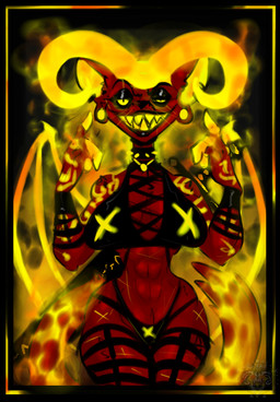 abs anthro big_breasts breasts burning claws clothed clothing collar ear_piercing evil_face fangs female fire flaming_hair flaming_tail fur hell horn lingerie lips magic makeup medieval melee_weapon muscular muscular_anthro muscular_female piercing pseudo_hair red_body red_fur simple_background smile solo spiked_collar spikes sword tail tattoo teeth weapon wide_hips wings yellow_eyes madnessandgiovanni0595 demon domestic_cat felid feline felis hybrid mammal digital_media_(artwork)