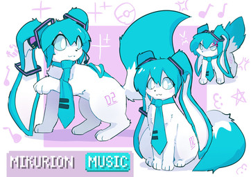 3_claws accessory ambiguous_gender angry blue_eyes blue_hair claws feral fur hair necktie number simple_background solo tail text white_body white_fur sillypuffypaw nintendo pokemon vocaloid yamaha_corporation hatsune_miku eevee generation_1_pokemon pokemon_(species) hi_res
