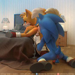 2_tails age_difference ahegao all_fours anal anal_penetration anthro anus ass_up backsack balls bed bed_sheet bedding bedroom bedside bedside_table bent_over blanket blue_balls blue_body blue_eyes blue_fur blush bodily_fluids boots boots_only butt clothing countershading cum cum_drip cum_on_bed cum_on_ground cum_splatter cum_string cum_while_rimmed cumshot detailed_background dripping duo ejaculation erection footwear footwear_only fur furniture furniture_lamp gaping gaping_anus genital_fluids genitals gloves green_eyes handjob handjob_while_rimming handwear holding_another's_penis holding_object holding_penis humanoid_genitalia humanoid_penis inside kneeling lamp larger_male leaning leaning_forward legwear looking_away looking_pleasured looking_up lying male male/male male_penetrated male_penetrating male_penetrating_male male_rimmed male_rimming male_rimming_male mostly_nude multi_tail narrowed_eyes nude older_male on_bed open_mouth oral oral_penetration orgasm orgasm_face penetration penile penis penis_on_ground perineum pillow pink_anus pink_penis presenting presenting_anus presenting_balls presenting_hindquarters presenting_penis raised_leg raised_tail reach_around rear_view reverse_handjob rimming rimming_male saliva saliva_on_anus saliva_on_balls saliva_on_tongue saliva_string sex shoes shota size_difference smaller_male spread_anus spread_butt spread_legs spreading tail text tongue tongue_out wall_(structure) white_balls white_clothing white_gloves white_handwear wide_eyed yellow_body yellow_fur young young_anthro young_male young_rimmed younger_male kotyami sega sonic_the_hedgehog_(film) sonic_the_hedgehog_(series) miles_prower sonic_the_hedgehog canid canine eulipotyphlan fox hedgehog mammal 1:1 2022 colored digital_drawing_(artwork) digital_media_(artwork) english_text shaded url