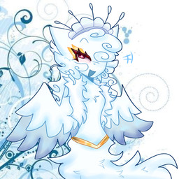 accessory boa_(clothing) curly_hair eye_markings eyelashes feathers female frilly frilly_accessory frilly_hairband frutiger_metro hair hair_accessory hairband headband legless markings one_eye_visible red_eyelashes red_eyes saikariee solo spread_wings winged_arms wings ambercatto juliana_(saikariee) animate_inanimate felid feline mammal pseudofeline 1:1 absurd_res hi_res