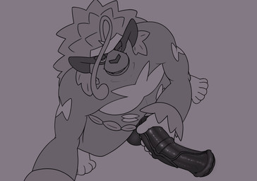 animal_genitalia animal_penis anthro balls equine_genitalia equine_penis genitals holding_penis male penis solo vein conditional_dnp vanzard nintendo pokemon generation_8_pokemon pokemon_(species) rillaboom absurd_res hi_res