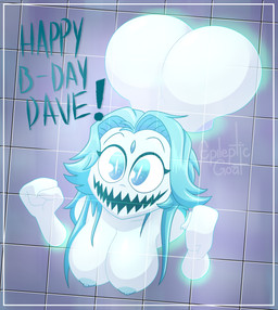 bathroom big_breasts big_butt blue_body blue_eyes blue_hair blue_nipples breasts butt female hair nipples not_furry nude open_mouth phasing_through_wall smile solo text white_body polt.avi aurora_(mcdave19) ghost humanoid mammal spirit 2021 absurd_res digital_drawing_(artwork) digital_media_(artwork) english_text hi_res signature watermark