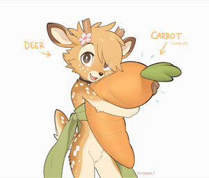 ambiguous_anthro ambiguous_gender anthro cute_fangs fangs featureless_crotch freckled_face freckles fur hair happy horn hug looking_at_viewer markings mostly_nude open_mouth open_smile plushie simple_background smile smiling_at_viewer solo spot_freckles spots spotted_body spotted_face spotted_fur spotted_hips spotted_markings spotted_shoulders spotted_tail tail tail_markings teeth text tongue tuft white_background koiyaroid koiyaroid_(character) deer mammal 2025 digital_media_(artwork) english_text hi_res signature male_(lore)