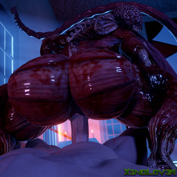 anus big_butt big_penis bone butt claws detailed_background duo erection exposed_brain eyeless faceless_character faceless_male fangs female female_on_human female_penetrated first_person_view genitals human_on_humanoid interspecies light-skinned_male light_body light_skin long_tongue lying male male/female male_penetrating male_penetrating_female male_pov muscular muscular_female nipples nude on_bottom on_top open_mouth penetration penile penile_penetration penis penis_in_vagina red_body reverse_cowgirl_position sex spread_legs spreading teeth teratophilia thick_thighs tongue tongue_out vaginal vaginal_penetration vein veiny_penis vulva wide_hips thekidxeno capcom resident_evil human humanoid licker_(resident_evil) mammal monster 1:1 2022 3d_(artwork) absurd_res digital_media_(artwork) hi_res huge_filesize