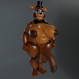 3_toes anthro areola balls big_balls big_breasts big_penis black_bow_tie blue_eyelids blue_eyes bow_tie breasts brown_areola brown_balls brown_body brown_glans brown_nipples brown_penis clothing crossgender dark_areola dark_nipples eyelashes feet flaccid genitals glans gynomorph hat headgear headwear huge_balls huge_breasts huge_penis humanoid_genitalia humanoid_penis hyper hyper_genitalia hyper_penis intersex long_penis looking_at_viewer machine mtg_crossgender mti_crossgender navel nipple_dip nipples overweight overweight_anthro overweight_gynomorph overweight_intersex penis puffy_nipples saggy_balls solo standing thick_thighs toes top_hat vein veiny_penis wide_hips octal octal_(modeler) five_nights_at_freddy's five_nights_at_freddy's_2 scottgames toy_freddy_(fnaf) animatronic bear mammal robot robot_anthro 2024 3d_(artwork) digital_media_(artwork) full-length_portrait hi_res portrait
