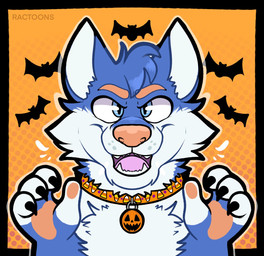 4_fingers ambiguous_feral ambiguous_gender anthro black_body black_border black_claws black_wings blue_body blue_eyes blue_fur blue_hair border chest_tuft claws collar collar_only collar_tag dotted_background eyebrow_through_hair eyebrows feral finger_claws fingers flying fur group hair holidays light looking_at_viewer male male_anthro membrane_(anatomy) membranous_wings multicolored_body multicolored_fur nude nude_anthro nude_male open_mouth open_smile orange_background orange_collar outline pattern_background pawpads pink_tongue sharp_teeth short_hair simple_background smile smiling_at_viewer solo_focus tan_eyebrows tan_nose tan_pawpads teeth text tongue translucent translucent_hair tuft two_tone_body two_tone_fur whisker_spots white_body white_fur white_inner_ear white_outline wings ractoons halloween bat canid canine mammal 2023 artist_name colored digital_drawing_(artwork) digital_media_(artwork) english_description hi_res lighting shaded simple_shading