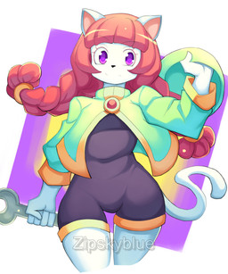 anthro female fur smile solo tail white_body white_fur wide_hips zipskyblue kyoko_(zipskyblue) felid feline mammal 5:6 absurd_res hi_res