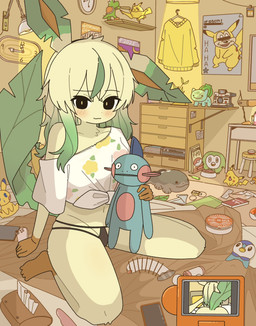 bedroom black_clothing black_panties black_underwear blush blush_lines censor_bar clothed clothing crop_top detailed_background dildo female from_behind_position hair inside leaf leaf_tail looking_at_viewer messy_room multicolored_ears multicolored_hair off_shoulder panties playstation_portal pokedex pokemorph ruined_reputation sex sex_toy shirt solo tail tissue_box topwear two_tone_ears two_tone_hair underwear vibrator doremifaso64 disney mario_bros nintendo pokemon mickey_mouse bulbasaur clodsire eeveelution generation_1_pokemon generation_3_pokemon generation_4_pokemon generation_7_pokemon generation_9_pokemon green_yoshi leafeon marshtomp pikachu piplup pokemon_(species) rowlet wiglett yoshi hi_res
