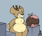 after_vore anthro antlers belly big_belly big_ears blush blush_lines building chewing chewing_object conditional_dnp deer digestion digital_media_(artwork) disposal excessive_feces feces feces_in_intestines fluff_(shitpostingstag) forced group guts horn hyper hyper_feces intestines macro male mammal mass_vore multiple_prey object_vore organs overweight poop_creature questionable_consent raised_tail rumbling_stomach scat scatplay sentient_scat side_eye skyscraper slightly_chubby small_tail stomach tail thick_thighs unwilling_prey verdantphysician vore willing_prey