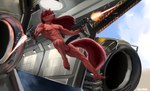 anthro genitals gun male nude penis ranged_weapon science_fiction solo spacecraft vehicle weapon ekoi1995 varro canid canine canis mammal wolf absurd_res hi_res