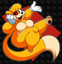 3_toes anthro bangs bent_arm bent_leg big_breasts black_background black_eyes black_nose black_pawpads breasts clothing dipstick_tail eyebrow_through_hair eyebrows eyelashes fangs featureless_breasts feet female fur gloves gloves_only hair handwear handwear_only light long_tail markings mostly_nude mostly_nude_anthro mostly_nude_female multicolored_body multicolored_fur one_eye_closed open_mouth open_smile orange_body orange_fur orange_hair orange_tail overweight overweight_anthro overweight_female pattern_background pawpads pose red_eyelids red_tongue short_hair simple_background slightly_chubby slightly_chubby_anthro slightly_chubby_female smile solo straight_arm tail tail_markings tan_body tan_fur tan_tail_tip teeth thick_thighs thin_eyebrows toes tongue translucent translucent_hair two_tone_body two_tone_fur two_tone_tail white_clothing white_gloves white_handwear wide_hips bobberbobman art_fight butterpop_(myles_fontana) bear domestic_cat felid feline felis hybrid mammal 2025 colored digital_drawing_(artwork) digital_media_(artwork) english_description hi_res lighting shaded