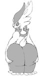 ambiguous_gender anthro big_butt biped blush butt butt_focus butt_grab butt_squish embarrassed hand_on_butt holding_butt huge_butt looking_at_viewer looking_back looking_back_at_viewer nervous rear_view short_tail simple_background solo squish tail thick_thighs white_background wide_hips ferretidk nintendo pokemon cinderace generation_8_pokemon lagomorph leporid mammal pokemon_(species) greyscale hi_res monochrome