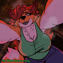 aroused_face bangs big_breasts bottomwear breasts chest_tuft cleavage clothed clothing collarbone denim denim_bottomwear denim_clothing dipstick_tail eyebrows eyelashes facial_tuft fangs first_person_view front_view fur gameplay_mechanics green_clothing green_shirt green_tank_top green_topwear hair hair_over_eye heart_eyes heart_symbol holding_viewer inner_ear_fluff jeans looking_at_viewer markings one_eye_obstructed open_mouth open_smile orange_body orange_fur pants pixelated pose red_hair shirt smile smiling_at_viewer steam steaming_body tail tail_markings tank_top teeth teeth_showing text thigh_gap topwear tuft white_body white_fur white_tail_tip seabassreels terraria zoologist_(terraria) canid canine mammal werecanid werecanine werecreature werefox 1:1 2026 colored detailed digital_media_(artwork) english_text hi_res pixel_(artwork) shaded