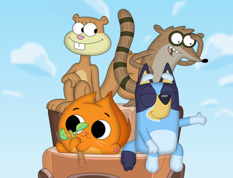 anthro cloud featureless_chest female flat_chested male open_mouth outside sitting smile tail young young_female porygon2z bluey_(series) cartoon_network nickelodeon pikwik_pack regular_show spongebob_squarepants bluey_heeler hazel_(pikwik_pack) rigby_(regular_show) sandy_cheeks canid canine canis domestic_cat domestic_dog eastern_grey_squirrel felid feline felis grey_squirrel mammal rodent sciurid tree_squirrel crossover hi_res