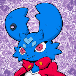abstract_background ambiguous_gender anthro black_nose blue_body clothing ear_piercing fangs jacket jewelry piercing purple_background red_clothing red_jacket red_topwear sharp_teeth shirt simple_background solo teeth topwear white_clothing white_shirt white_topwear trevor-fox pngtuber pippit_(character) bat mammal 1:1 animated