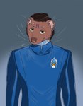 anthro arnold_judas_rimmer_(red_dwarf) clothing hologram male solo uniform ssnowstalker red_dwarf mammal mustelid musteline true_musteline weasel absurd_res hi_res