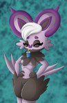 absurd_res anthro bat beverage breasts chest_tuft container cup dh-arts drinking eyes_closed female fur generation_6_pokemon hair hands_on_hips hi_res mammal nintendo noibat pokemon pokemon_(species) pokemorph purple_body purple_fur small_breasts solo straw_(disambiguation) tuft white_hair winged_arms wings
