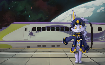 anthro conductor male solo space train vehicle marsminer made_in_abyss narehate 2024 hi_res