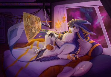 4_ears anal anal_penetration animal_genitalia anthro bed bedding blue_body blue_feathers bodily_fluids bound cloaca crystal cum curling_toes detailed_background dildo dildo_in_ass dildo_insertion dreamcatcher feathered_wings feathers feet female female_anthro furniture genital_fluids genitals illuminate_trifeather legs_tied lying male male_penetrated masturbation melee_weapon multi_ear object_in_ass on_back on_chest penetration penis pillow polearm presenting presenting_cloaca ribbons sex_toy sex_toy_in_ass sex_toy_insertion spear tapering_penis tongue tongue_out underfluffies weapon wings thyvixie taluki_(vixie) ziggi avaian avali hi_res signature