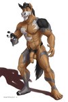 5_fingers 5_toes abs alternate_species anthro balls big_chest black_hair broad_shoulders brown_eyes feet fingers flaccid fur fur_growth genitals growth hair hooved_fingers hooved_toes hooves human_to_anthro humanoid_feet humanoid_genitalia humanoid_penis looking_at_hand looking_surprised male mid_transformation multicolored_body multicolored_fur muscular muscular_anthro muscular_human muscular_male navel nipples nose_scar nude open_mouth pecs penis plantigrade serratus simple_background snout snout_growth solo species_transformation standing tail tattoo teeth toes transformation white_background hornetv2 sampsonwoof hornet_(hornetv2) equid equine horse human mammal 2017 digital_drawing_(artwork) digital_media_(artwork) signature