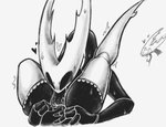 anthro black_body bodily_fluids clothing cunnilingus duo female genitals heart_symbol legwear long_tongue male male/female oral pussy sex simple_background stockings sweat thigh_highs tongue tongue_out vaginal sinmarshmallow hollow_knight team_cherry hollow_knight_(character) hornet_(hollow_knight) arthropod insect vessel_(species) 2020 black_and_white digital_media_(artwork) monochrome incest_(lore) sibling_(lore)