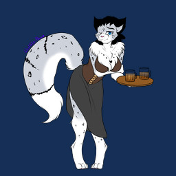 alcohol anthro barefoot barmaid beer beverage black_hair blue_eyes chest_tuft clothing corset digitigrade dreadlocks dress feet female fluffy fluffy_tail fur hair holding_object lingerie looking_at_viewer markings one_eye_closed simple_background smile solo spots striped_markings stripes tail topwear transparent_background tuft white_body white_fur wink wolfie-pawz twokinds adira_riftwall felid keidran mammal pantherine snow_leopard 1:1 alpha_channel hi_res