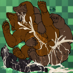 animal_genitalia animal_penis anus aroused balls big_balls bodily_fluids canine_genitalia canine_penis cum cum_drip cum_everywhere cum_explosion cum_expulsion cum_in_ass cum_in_mouth cum_inside cum_on_face cum_on_penis cumshot dripping ejaculation feral feral_on_feral feral_penetrated feral_penetrating genital_fluids genitals huge_balls logo male male/male male_on_feral male_penetrated male_penetrating male_penetrating_male messy pawpads paws penetration penis sex sheath size_difference ursine_genitalia ursine_penis yonnixart bear canid canine mammal ursine absurd_res artist_logo hi_res