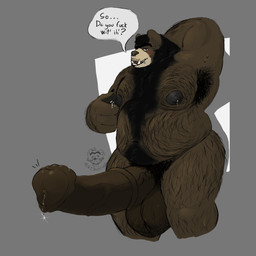 animal_genitalia animal_penis anthro armpit_hair balls belly big_balls big_nipples big_penis black_hair black_nipples blush bodily_fluids body_hair breastmilk butt_hair claws darkened_balls darkened_genitalia darkened_penis dripping drooling equine_genitalia equine_penis erection eyebrows flared_penis genital_fluids genitals grower hair hairy hand_behind_head happy_trail huge_penis hyper hyper_genitalia hyper_penis lactating leaking_milk long_penis looking_at_viewer male male_lactation mane medial_ring milk moobs nipple_fetish nipple_play nipples overweight pawpads penis precum precum_drip pubes saliva solo sweat talking_to_viewer text tusks unibrow vein veiny_penis adrian_dough bearnard_adams bear black_bear mammal ursine english_text hi_res