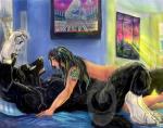 2013 album ambiguous_gender annoying_watermark anthro bdsm black_fur black_hair blue_eyes bondage bound canine chain digitigrade ear_piercing fur gamma_ray green_eyes guitar hair highlights human human_on_anthro interspecies lying male mammal missionary_position muscles on_back piercing poster power_plant sex shackled size_difference sunset tattoo tree watermark white_fur window wolf zodiaxia zodiewolf
Rating: Explicit
Score: 9
User: PhilosophicalMind
Date: February 09, 2014