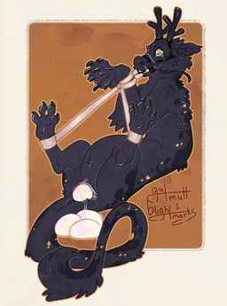 ambiguous_gender animal_genitalia bdsm bit_gag bondage bound bridle cloaca egg feral gag genitals oviposition paws solo spreading vaginal_oviposition blightmarks gutmutt mythology dragon eastern_dragon mythological_creature mythological_scalie scalie hi_res