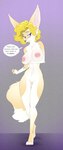 anthro blonde_hair blush dipstick_tail female fur hair markings navel nude solo tail tail_markings tan_body tan_fur boogeestro naked_penny jenny_fenmore canid canine fennec_fox fox mammal true_fox absurd_res hi_res