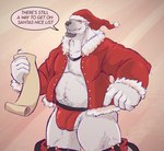 anthro balls belly bulge christmas_clothing christmas_headwear clothing detailed_bulge genital_outline genitals hat headgear headwear holidays humanoid_hands jockstrap male moobs navel overweight overweight_male penis_outline santa_hat solo text underwear galrock christmas santa_claus bear mammal polar_bear ursine 2021 english_text hi_res