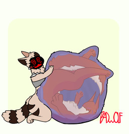 ambiguous_gender anthro belly big_belly bodily_fluids confusion duo flustered forced inexperienced inside_stomach internal machine male male/male stomach_acid vore bad_woolf4 toast_(bad_woolf4) woolf_(bad_woolf) protogen unknown_species absurd_res hi_res