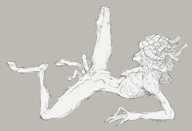 5_fingers anthro balls claws erection fingers fur genitals hooves horn humanoid_genitalia humanoid_penis lying male nude on_back penis presenting simple_background skinny skinny_anthro skinny_male slim solo spread_legs spreading scuotivento dark_souls fromsoftware bovid caprine ghru goat mammal monster digital_media_(artwork)