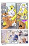 anthro bandai_namco black_sclera breasts canid canine cigar clothed clothing comic cunnilingus destruction digimon digimon_(species) female fucked_silly fully_clothed fur genitals group henbe hi_res human humor intraspecies macro macro_on_macro male male/female mammal nipples nude oral penis pussy renamon sex sucking vaginal what_has_science_done white_body white_fur yellow_body yellow_fur