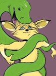 ambiguous_gender anthro duo female feral head_first imminent_vore looking_up oral_vore restrained simple_background vore sapient_melon zoophobia kayla_(zoophobia) kangaroo macropod mammal marsupial reptile scalie snake absurd_res hi_res