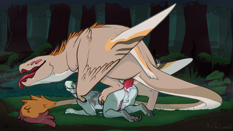 all_fours anal anal_penetration anthro anthro_on_feral anthro_penetrated balls bestiality bodily_fluids countershade_arms countershade_balls countershade_crotch countershade_face countershade_genitalia countershade_neck countershade_tail countershade_torso countershading cum cum_from_ass cum_in_ass cum_inside detailed_background duo erection feathered_wings feathers feral feral_penetrating feral_penetrating_anthro genital_fluids genitals green_body grey_body larger_feral larger_male leaking_cum male male/male male_anthro male_penetrated male_penetrating male_penetrating_male nude nude_anthro nude_male open_mouth open_smile outside penetration penile penile_penetration penis penis_in_ass pink_penis red_penis sex size_difference smaller_anthro smaller_male smile standing tail tan_body tan_feathers tapering_penis teeth tongue tongue_out varinoth_(foxdragon) wings meldritchhorror european_mythology mythology alien dinosaur dragon dromaeosaurid mythological_creature mythological_scalie prehistoric_species reptile saurischian scalie theropod velociraptor western_dragon wyvern 16:9 2019 4k absurd_res hi_res widescreen