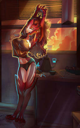 big_breasts breasts clothed clothing female solo underwear conditional_dnp elvche bioware electronic_arts mass_effect alien turian 2024 digital_media_(artwork) hi_res