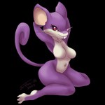 anthro breasts buckteeth featureless_breasts female multicolored_body nude solo teeth two_tone_body jo-vee-al nintendo pokemon generation_1_pokemon pokemon_(species) rattata 1:1 2022 absurd_res alpha_channel hi_res