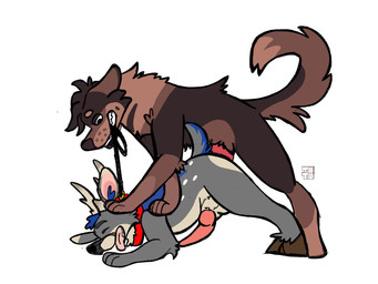 anal anal_penetration anthro anthro_on_feral anthro_penetrated balls bestiality collar duo erection eyes_closed feet feral feral_penetrating feral_penetrating_anthro fluffy fluffy_tail foot_on_head genitals inner_ear_fluff knot knotting leash leash_in_mouth leash_pull leashed_collar looking_pleasured male male/male male_penetrated male_penetrating male_penetrating_male object_in_mouth open_mouth penetration penile penile_penetration penis polka_dots quadruped sex simple_background small_tail submissive submissive_male tail tongue tongue_out tuft white_background toutouthewyvern winters_haze canid canine canis deer domestic_dog mammal 4:3